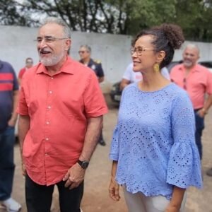 Prefeito de Belém, Edmilson Rodrigues e secretária municipal de Saneamento, Ivanise Gasparim. Foto: Reprodução/Redes Sociais.