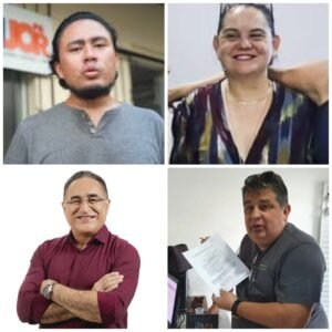 No alto, Vito Gemaque e Enize Vidigal. Abaixo, Edmilson Rodrigues e e Evandro Corrêa.