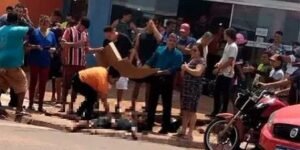Foto de acidente onde foragido da justiça acaba preso pela PM.