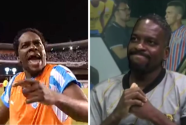 Ex-jogador do Paysandu dando entrevista