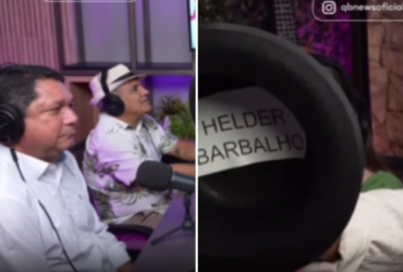 Podcast com dois homens e um chapéu