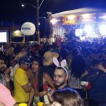 Multidão de pessoas curtem uma festa de carnaval
