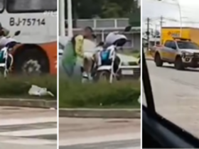 Motociclista em uma via movimentada de Belém