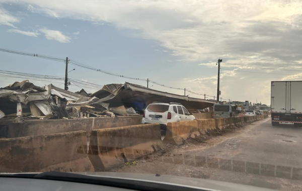 Trecho do BRT destruído em Ananindeua