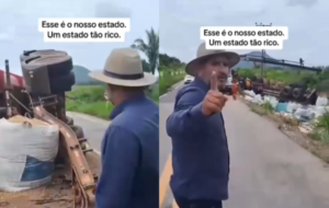 Homem andando no meio da estrada
