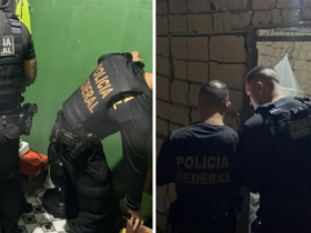 Policiais vistoriando casa em Belém
