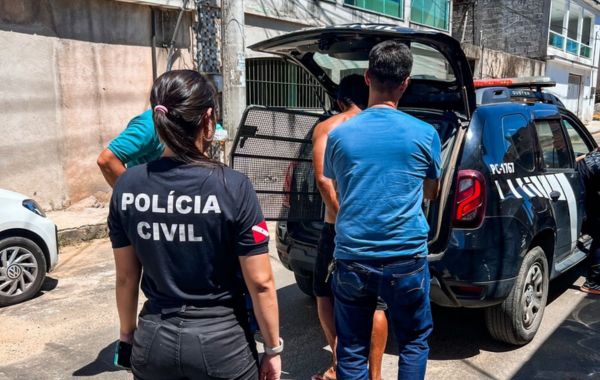 Polícia Civil do Pará prendendo acusado de estupro de vulnerável no Espírito Santo