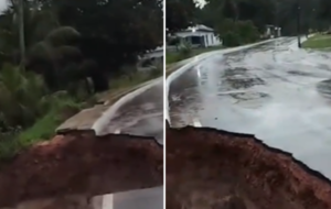 Cratera na estrada de Curuça
