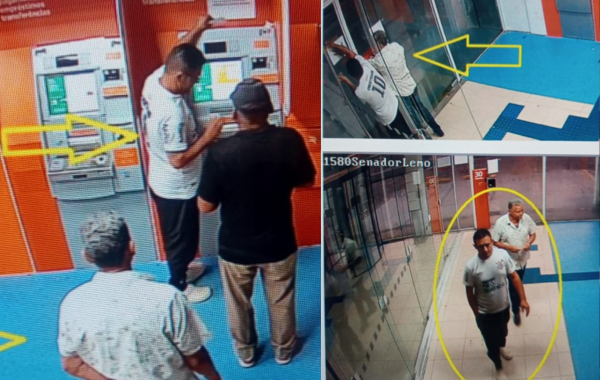 imagens de camera de segurança registrando os criminosos