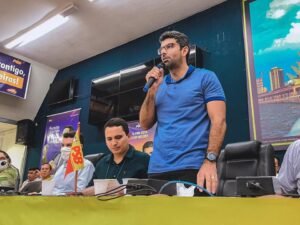 Dr Daniel e Cássio Andrade durante o último congresso estadual do PSB Pará.