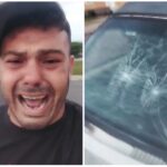 Homem destrói o próprio carro após ser parado em blitz