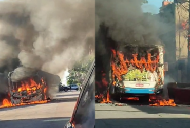 Ônibus pegando fogo