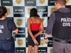 Mulher sendo presa em Marabá.