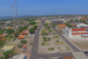 Cidade de Monte Alegre vista de cima.