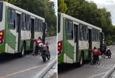 Cadeirante segundo em ônibus