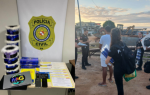 Homem sendo preso pela polícia