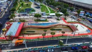 Trecho da Nova Doca, obra da Cop30 em Belém do Pará.
