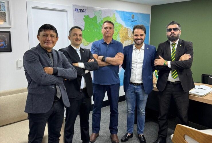 Éder Mauro, Rogério Barra, Jair Bolsonaro, Toni Cunha e Delgado Caveira