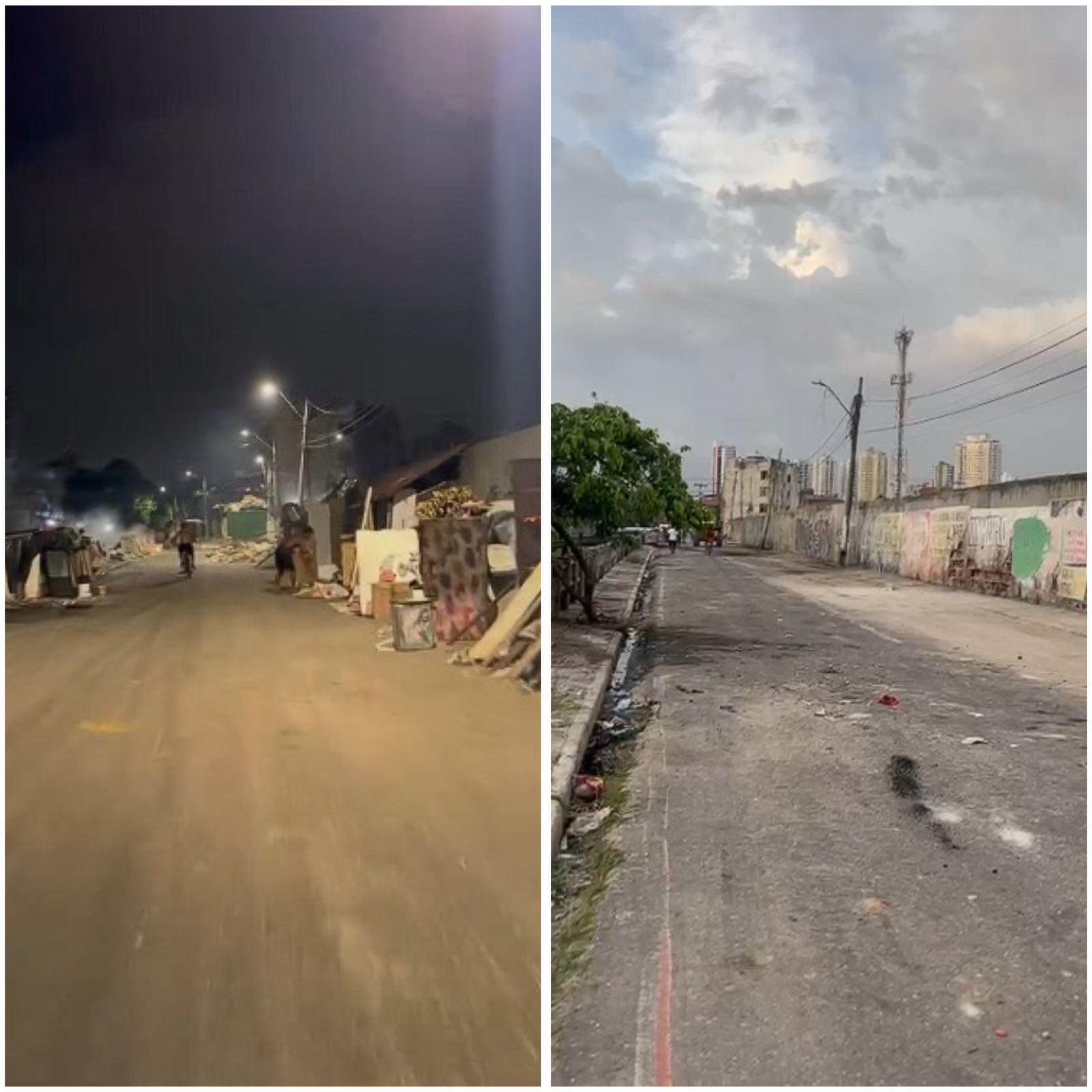 Imagens mostram o antes e o depois da ação da Prefeitura de Belém, após recebimento de vídeo de moradores sobre área com lixo em Belém
