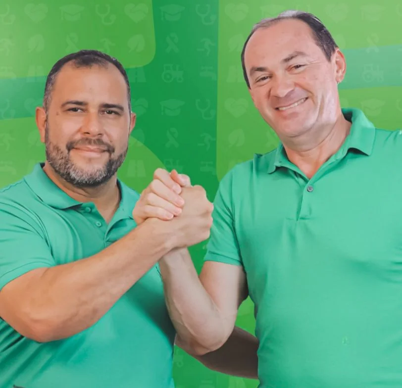 Prefeito Alcir Costa (PSD), e vice-prefeito, Darlan Wagner (Avante) de Santa Maria do Pará