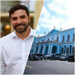 Igor Normando e palácio Antônio Lemos, sede da Prefeitura de Belém.