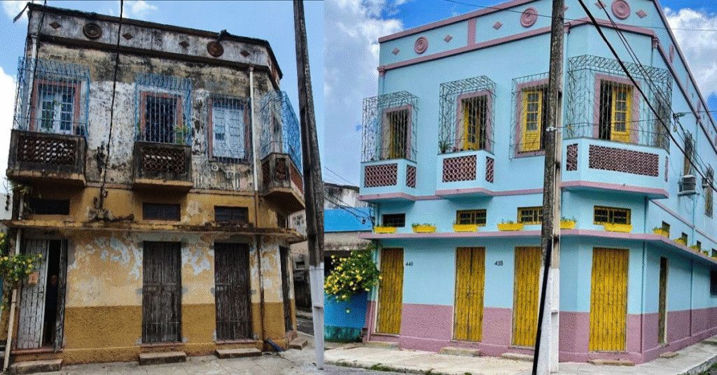 Antes e depois de casarão histórico chama a atenção na cidade velha