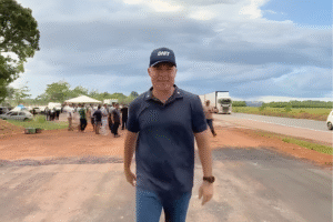 Ministro Renan Filho durante vistoria nas obras de duplicação da BR-316 em Castanhal, no Pará