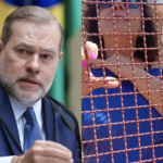 Imagem dividida. De um lado, aparece Dias Toffoli. Do outro, sua cunhada.