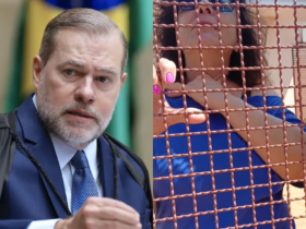 Imagem dividida. De um lado, aparece Dias Toffoli. Do outro, sua cunhada.