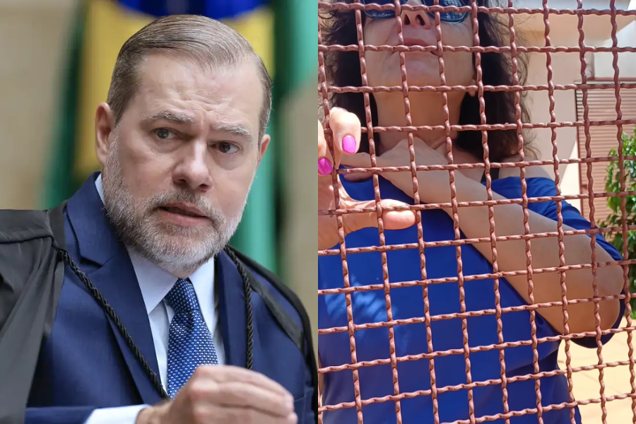 Imagem dividida. De um lado, aparece Dias Toffoli. Do outro, sua cunhada.