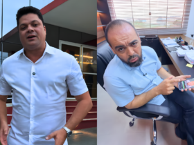 Na imgem dividida ao meio, aparecem Kássyo Ramos à esquerda, e Aurélio Goiano à direita.