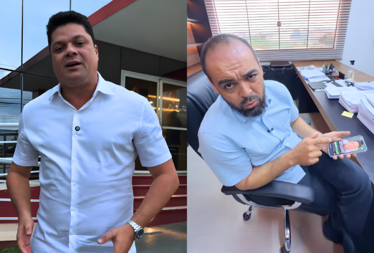 Na imgem dividida ao meio, aparecem Kássyo Ramos à esquerda, e Aurélio Goiano à direita.