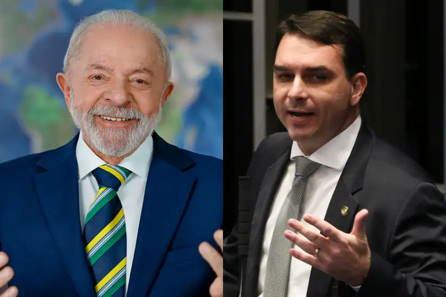 Lula e Flávio Bolsonaro