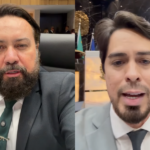 Duas imagens mostram: o vereador zezinho lima em uma e o vereador mayky vilaça em outra