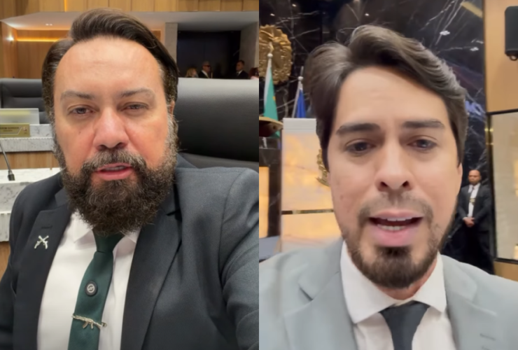 Duas imagens mostram: o vereador zezinho lima em uma e o vereador mayky vilaça em outra