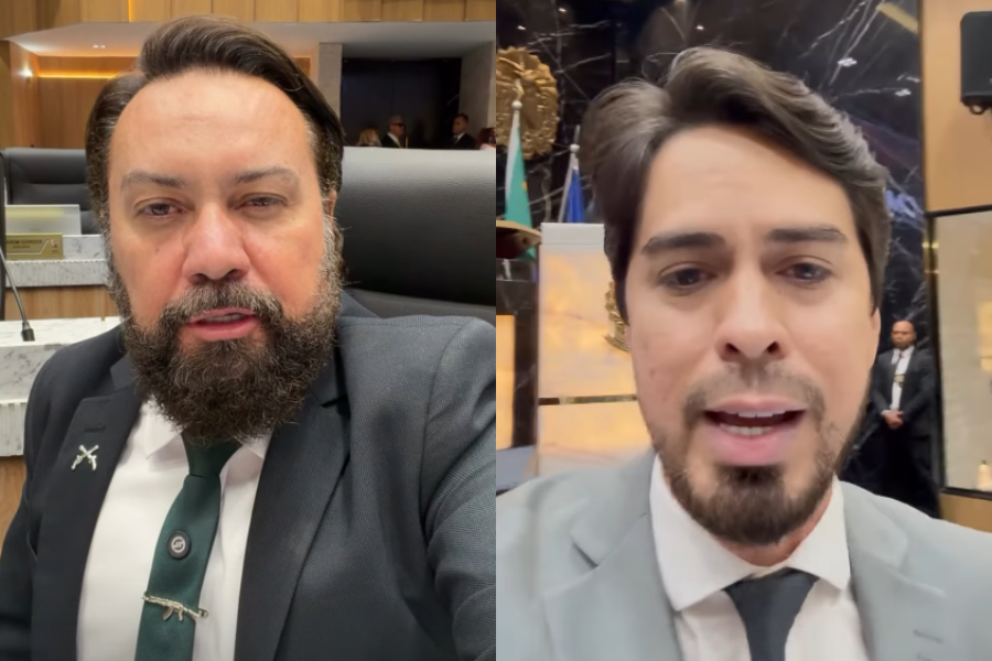 Duas imagens mostram: o vereador zezinho lima em uma e o vereador mayky vilaça em outra