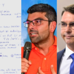 Recorte das anotações, Doutor Daniel e Flávio Bolsonaro