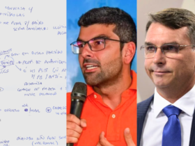 Recorte das anotações, Doutor Daniel e Flávio Bolsonaro
