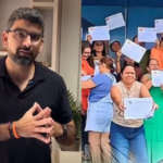 Prefeito Daniel e manifestantes