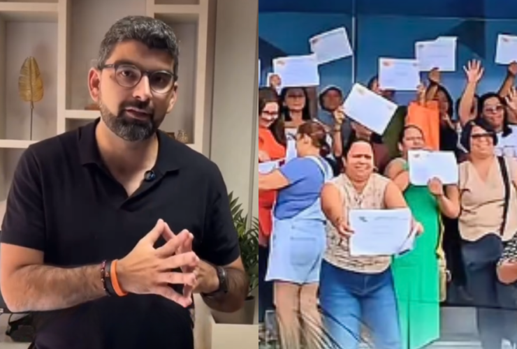 Prefeito Daniel e manifestantes