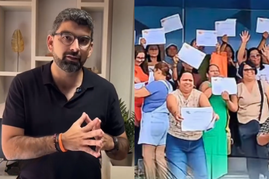 Prefeito Daniel e manifestantes