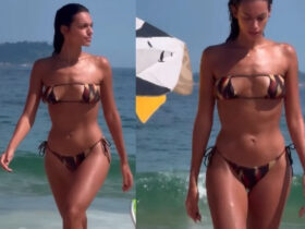 Alane Dias curtindo a praia no Rio de Janeiro