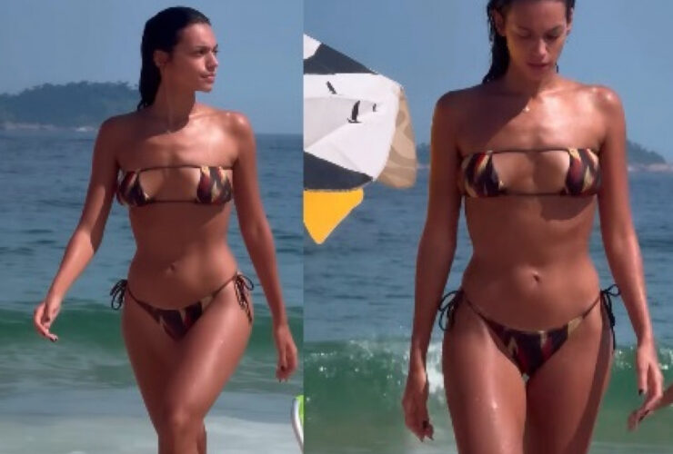 Alane Dias curtindo a praia no Rio de Janeiro