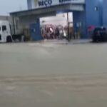 Ruas de Capitão Poço ficaram alagadas.