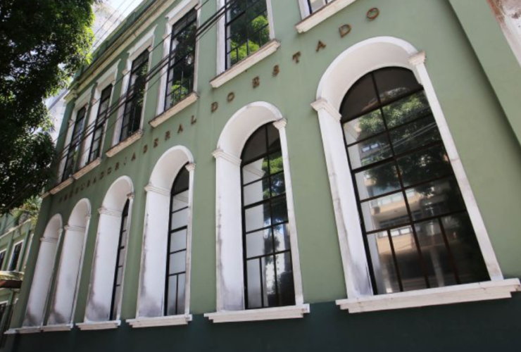 Fachada da sede da PGE, na Rua dos Tamoios, 1671, no bairro de Batisca Campos, em Belém