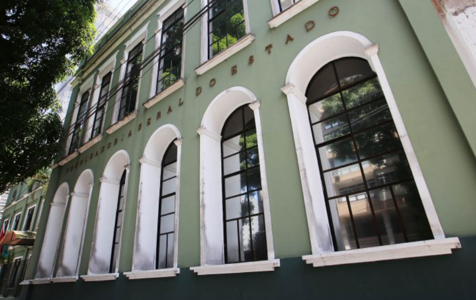 Fachada da sede da PGE, na Rua dos Tamoios, 1671, no bairro de Batisca Campos, em Belém