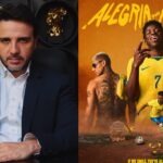 Renan Santos (à esquerda) e a campanha publicitária da Nike para divulgar o novo uniforme da Seleção Brasileira.