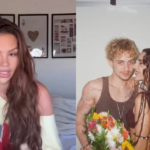 Trecho do vídeo de Vivi Wanderlei e imagem do casal Juliano Floss e Marina Sena