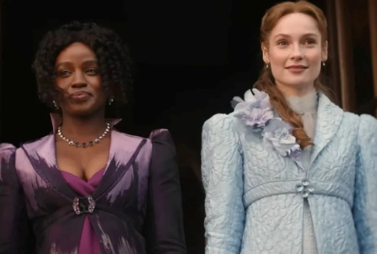 Na imagens, as personagens Francesca Bridgerton e Michaela Stirling aparecem lado a lado.