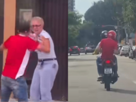 Imagem divida com trechos da ação criminosa no bairro do Umarizal.